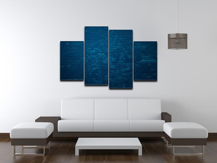 Old dark blue 4 Split Panel Canvas - Canvas Art Rocks - 3