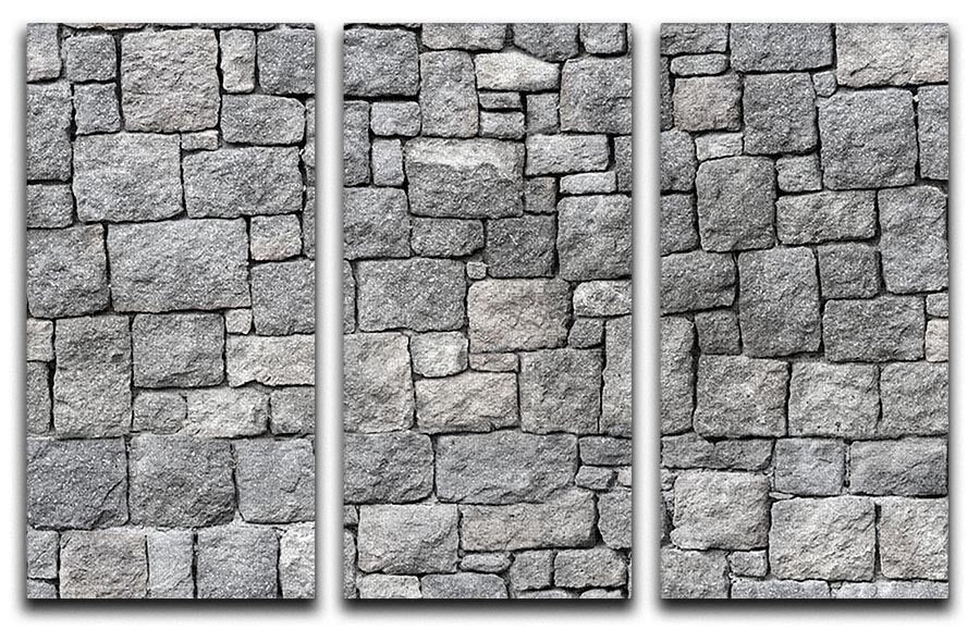 Old gray stone wall 3 Split Panel Canvas Print - Canvas Art Rocks - 1