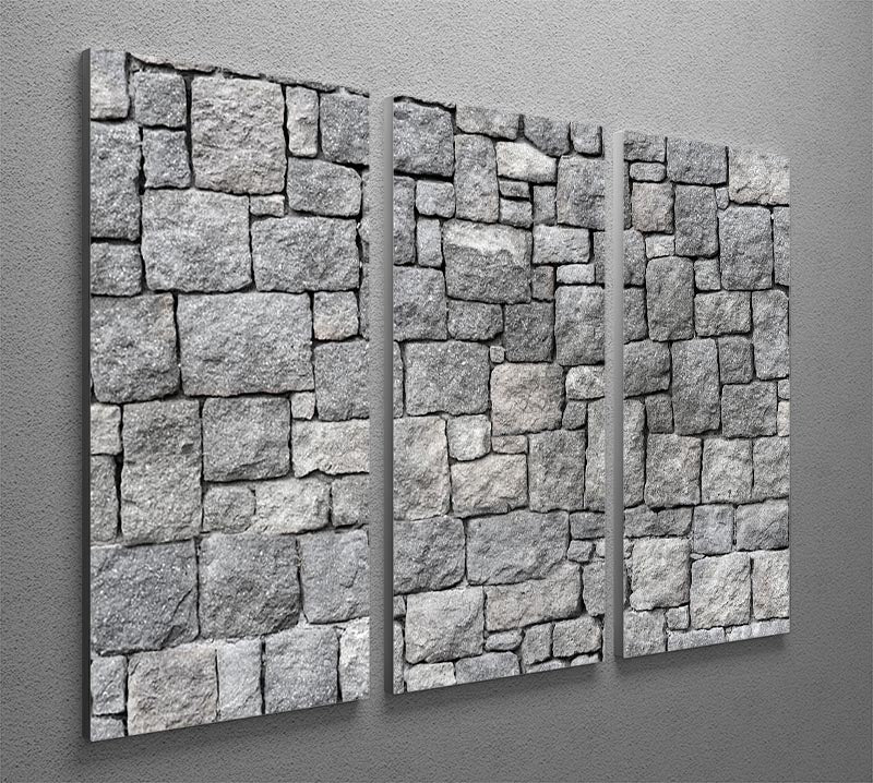 Old gray stone wall 3 Split Panel Canvas Print - Canvas Art Rocks - 2