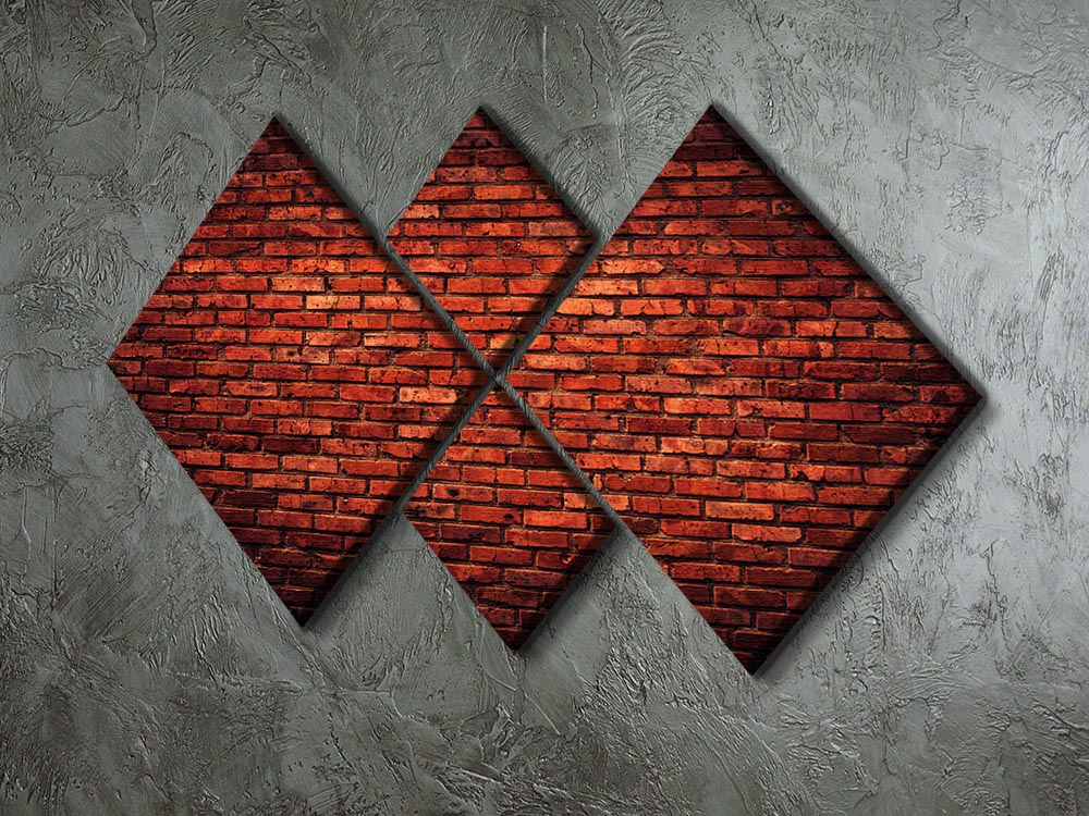 Old grunge brick 4 Square Multi Panel Canvas - Canvas Art Rocks - 2