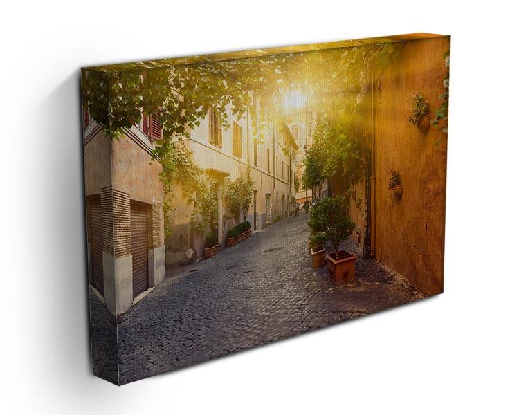 Old street in Trastevere Canvas Print or Poster - Canvas Art Rocks - 3