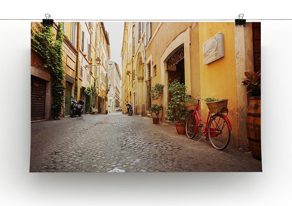 Old streets in Trastevere Canvas Print or Poster - Canvas Art Rocks - 2