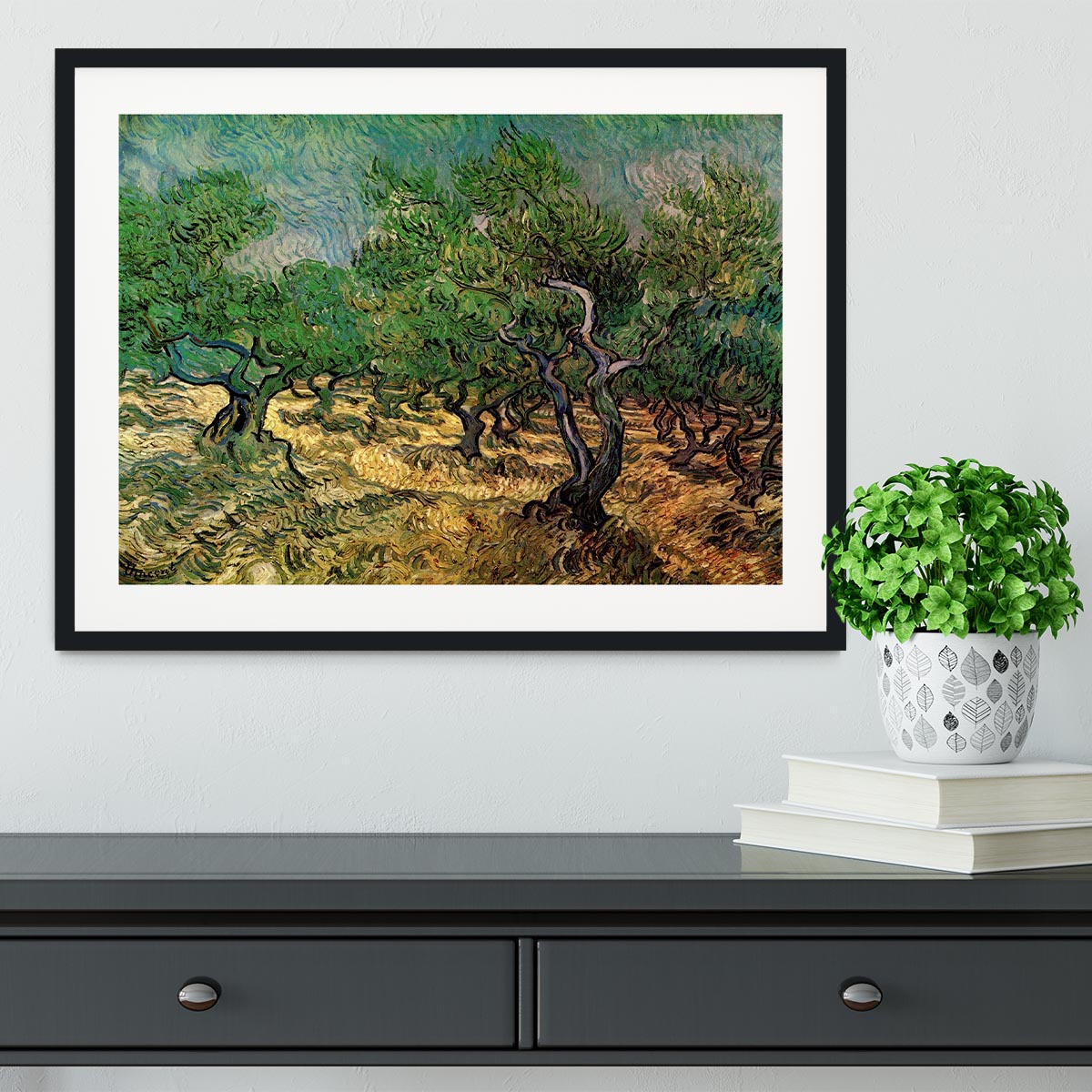 Olive Grove 2 by Van Gogh Framed Print - Canvas Art Rocks - 1