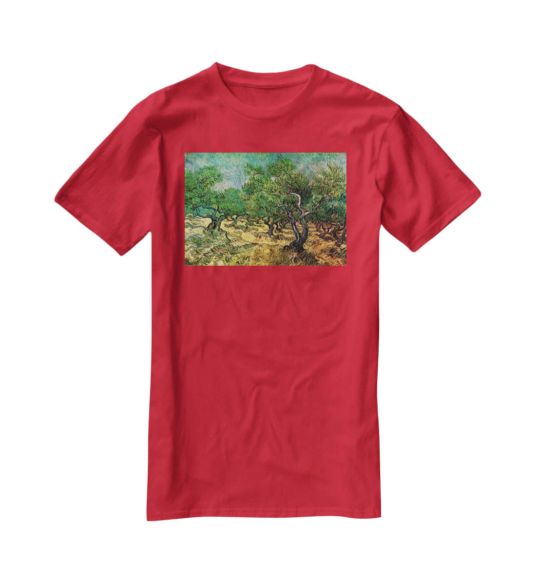 Olive Grove 2 by Van Gogh T-Shirt - Canvas Art Rocks - 4