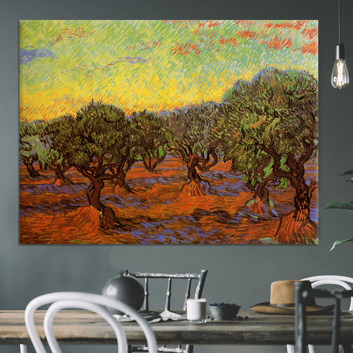 Olive Grove Orange Sky by Van Gogh Canvas Print or Poster - Canvas Art Rocks - 3