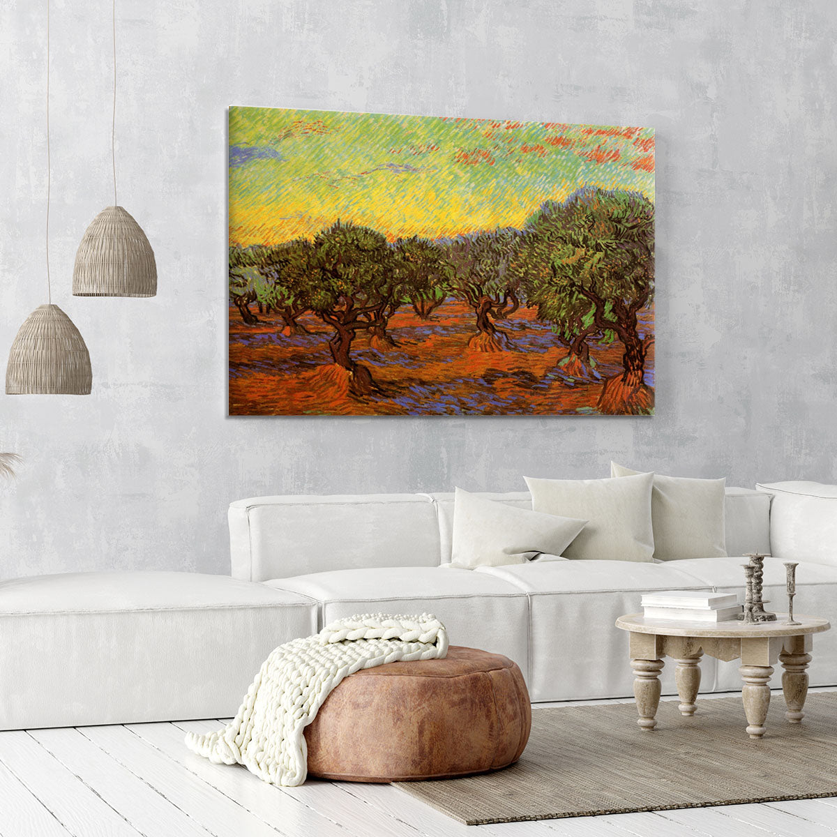 Olive Grove Orange Sky by Van Gogh Canvas Print or Poster - Canvas Art Rocks - 6
