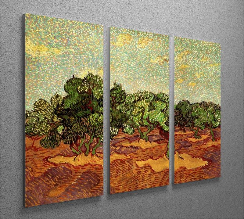 Olive Grove Pale Blue Sky by Van Gogh 3 Split Panel Canvas Print - Canvas Art Rocks - 4