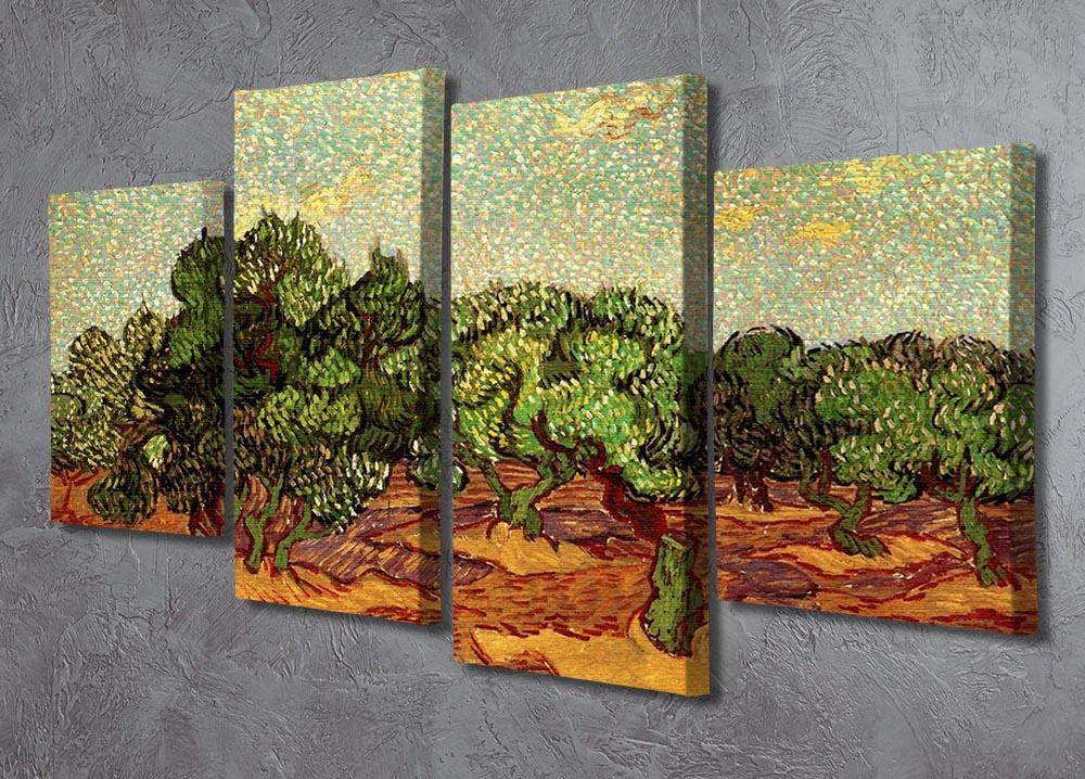 Olive Grove Pale Blue Sky by Van Gogh 4 Split Panel Canvas - Canvas Art Rocks - 2