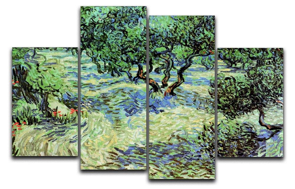 Olive Grove by Van Gogh 4 Split Panel Canvas  - Canvas Art Rocks - 1