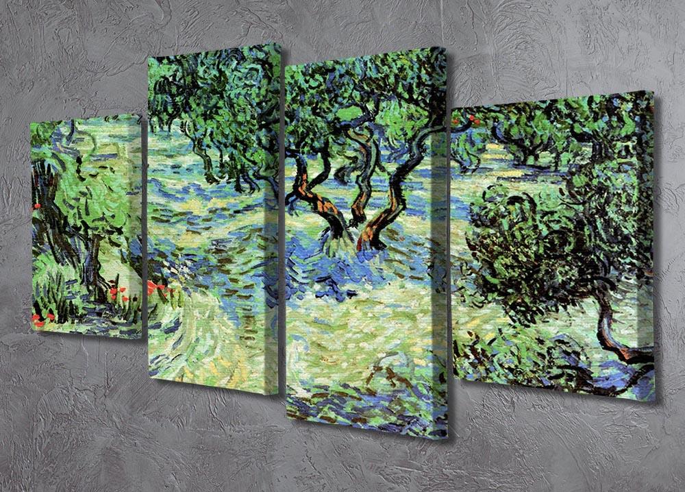 Olive Grove by Van Gogh 4 Split Panel Canvas - Canvas Art Rocks - 2