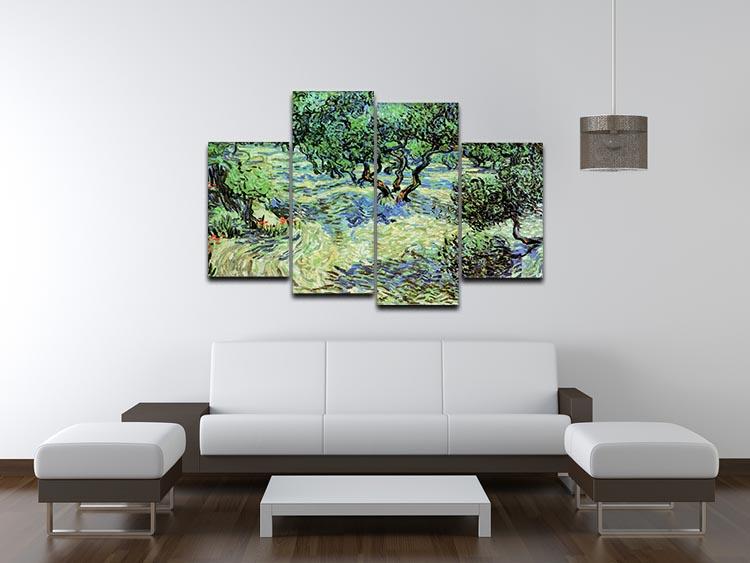Olive Grove by Van Gogh 4 Split Panel Canvas - Canvas Art Rocks - 3