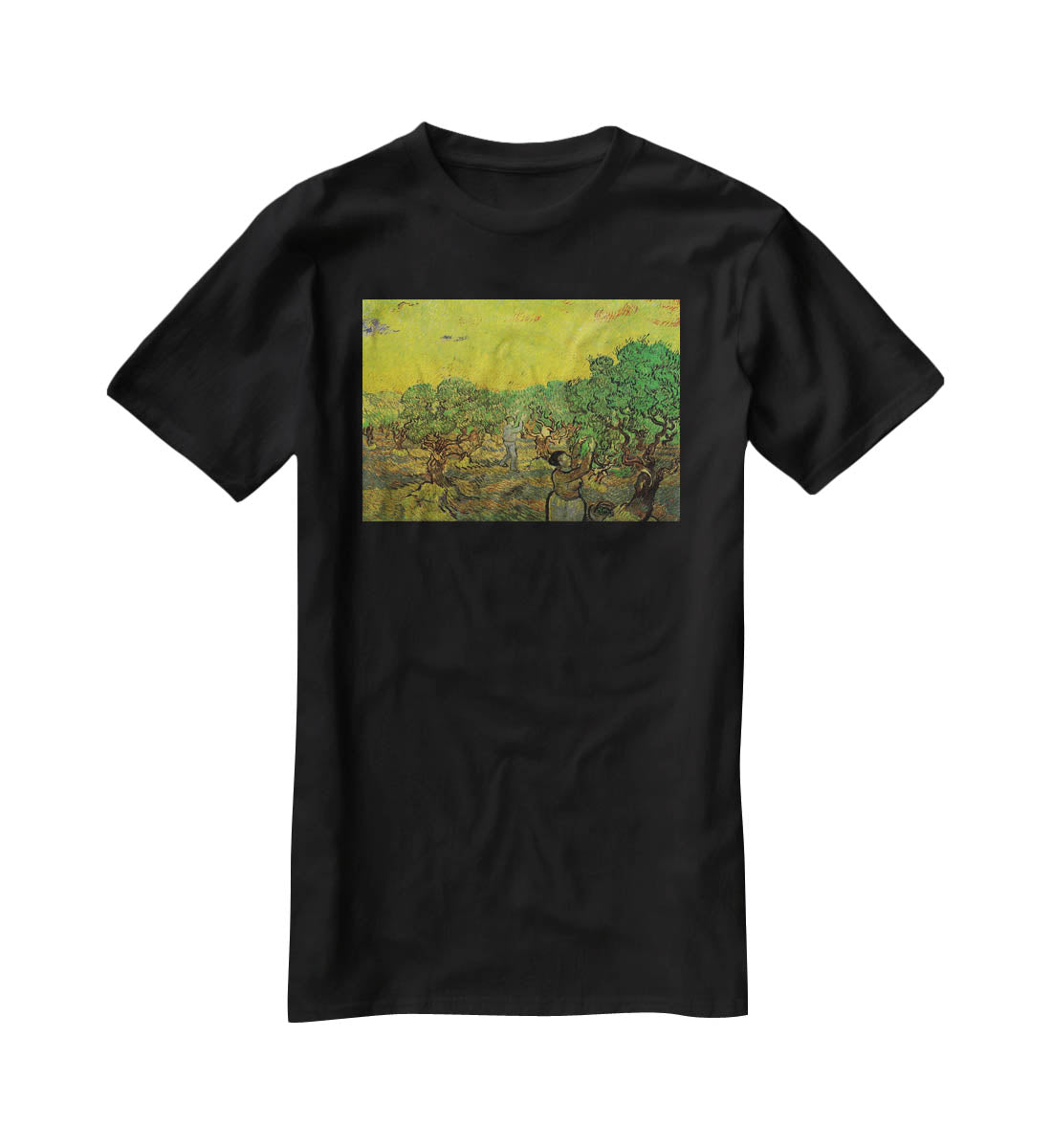 Olive Grove with Picking Figures by Van Gogh T-Shirt - Canvas Art Rocks - 1