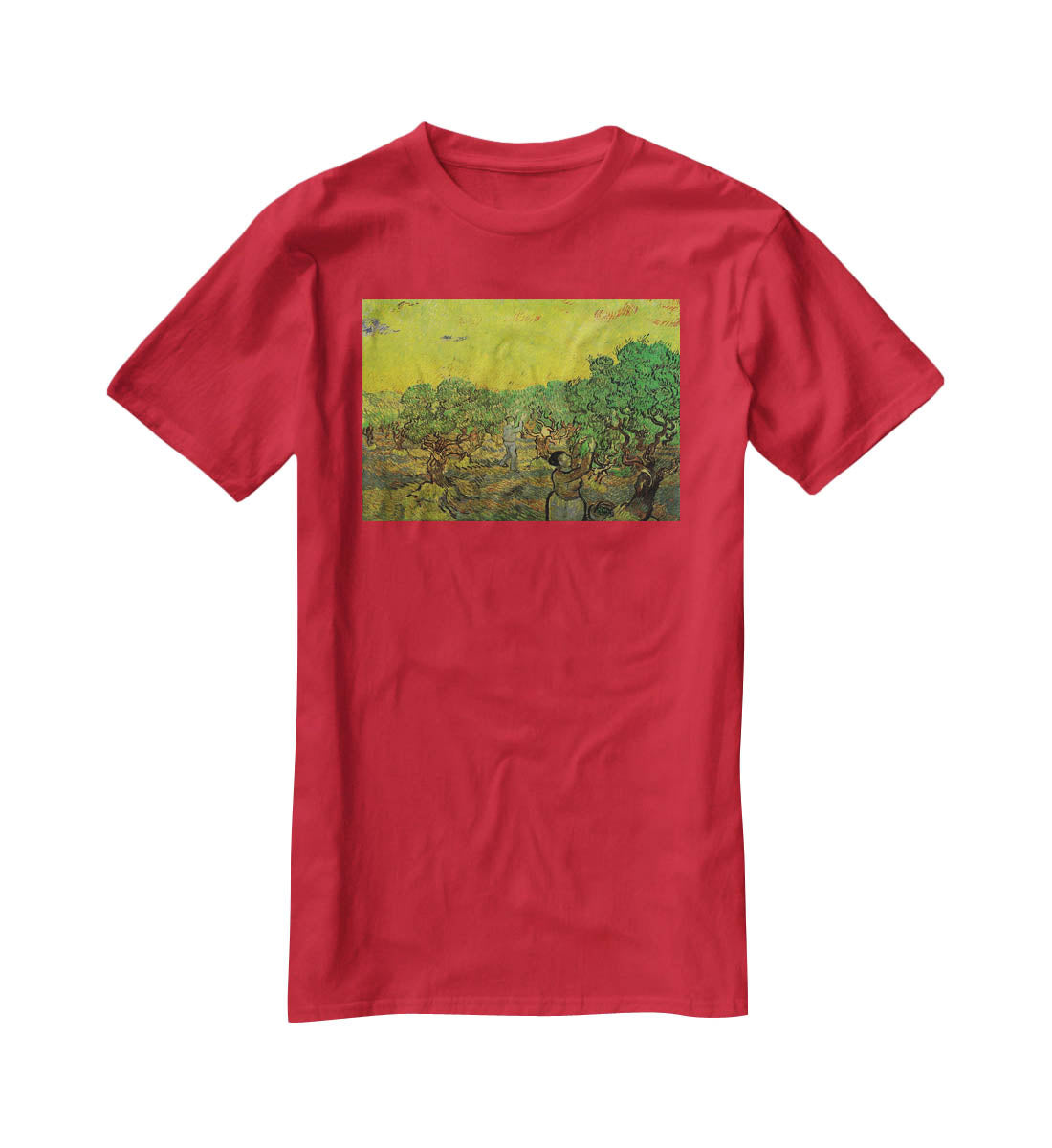 Olive Grove with Picking Figures by Van Gogh T-Shirt - Canvas Art Rocks - 4