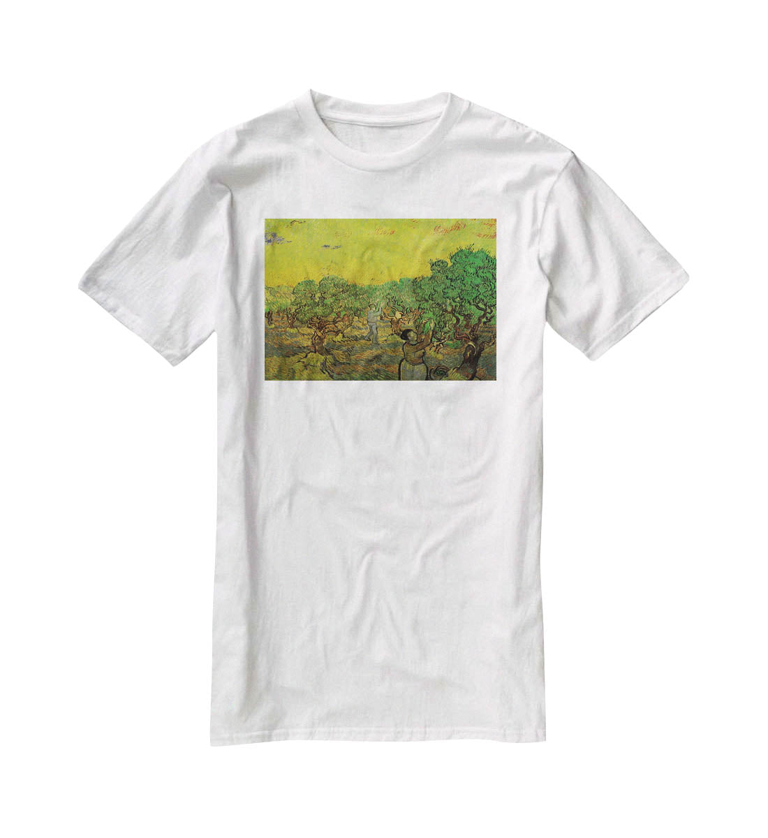 Olive Grove with Picking Figures by Van Gogh T-Shirt - Canvas Art Rocks - 5