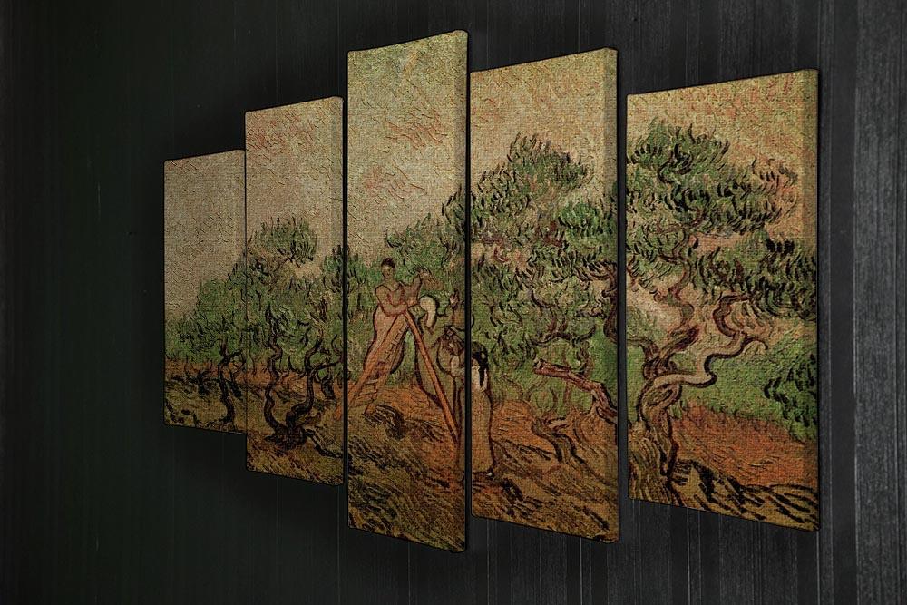 Olive Picking by Van Gogh 5 Split Panel Canvas - Canvas Art Rocks - 2