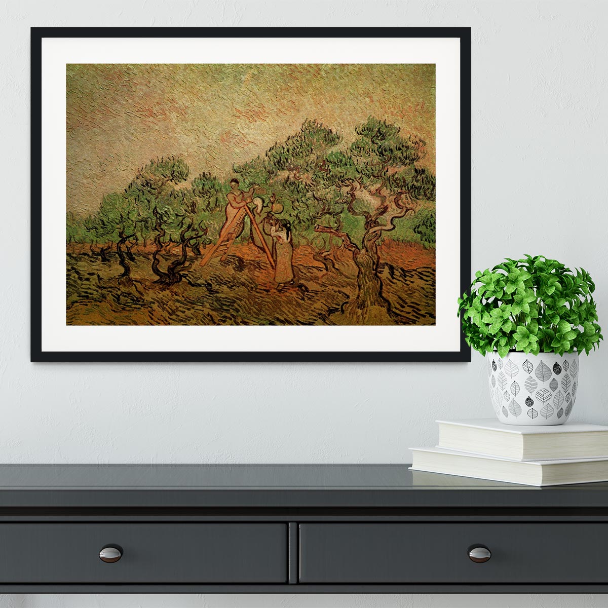 Olive Picking by Van Gogh Framed Print - Canvas Art Rocks - 1