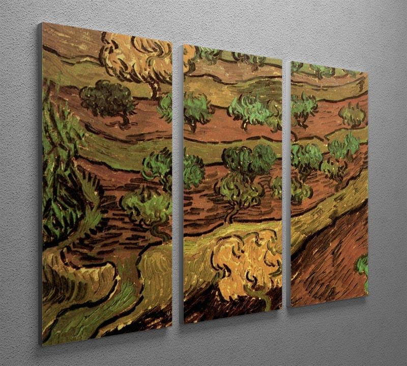 Olive Trees against a Slope of a Hill by Van Gogh 3 Split Panel Canvas Print - Canvas Art Rocks - 4