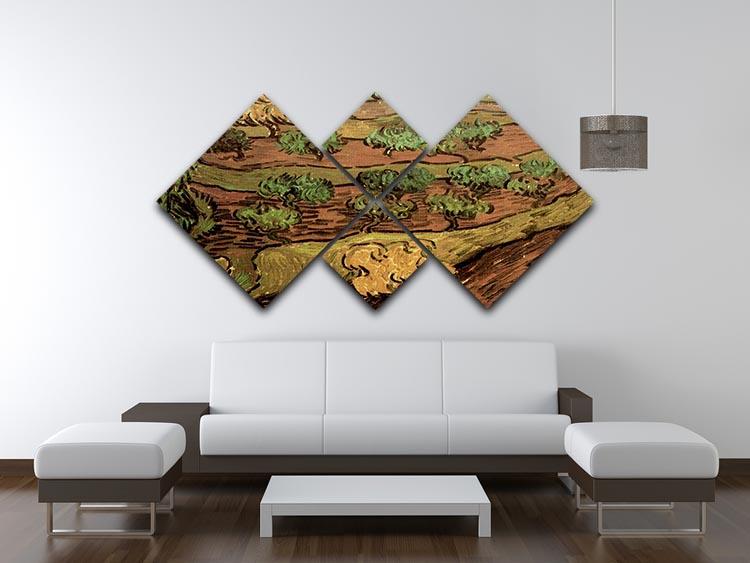 Olive Trees against a Slope of a Hill by Van Gogh 4 Square Multi Panel Canvas - Canvas Art Rocks - 3