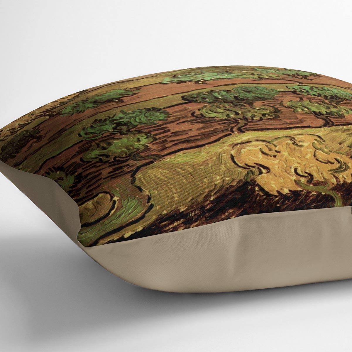 Olive Trees against a Slope of a Hill by Van Gogh Cushion