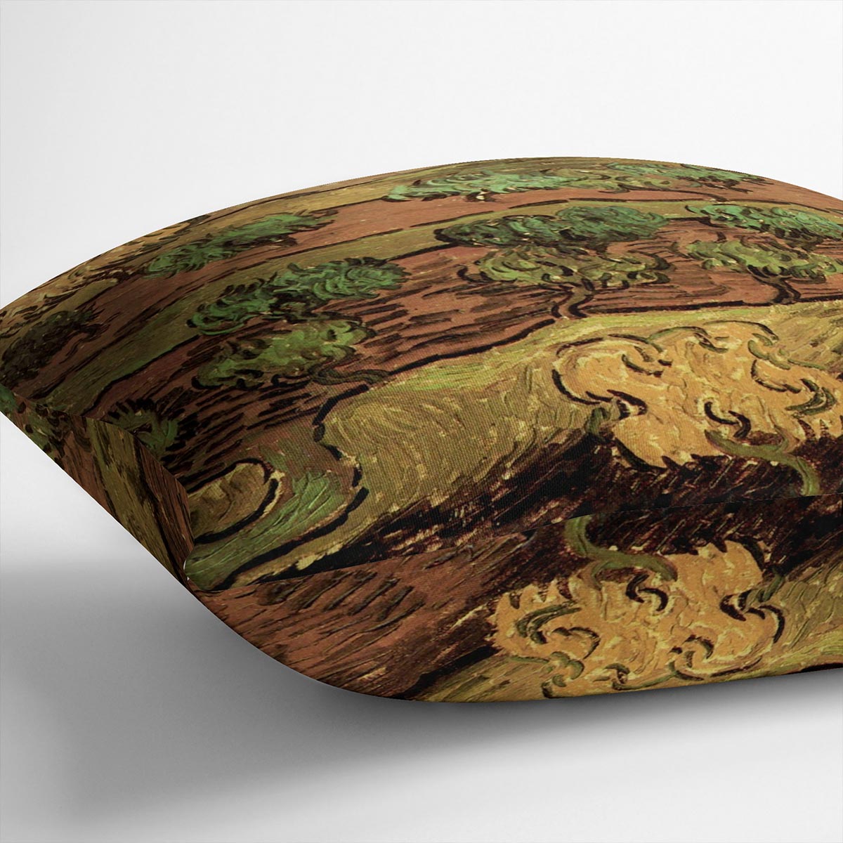 Olive Trees against a Slope of a Hill by Van Gogh Cushion