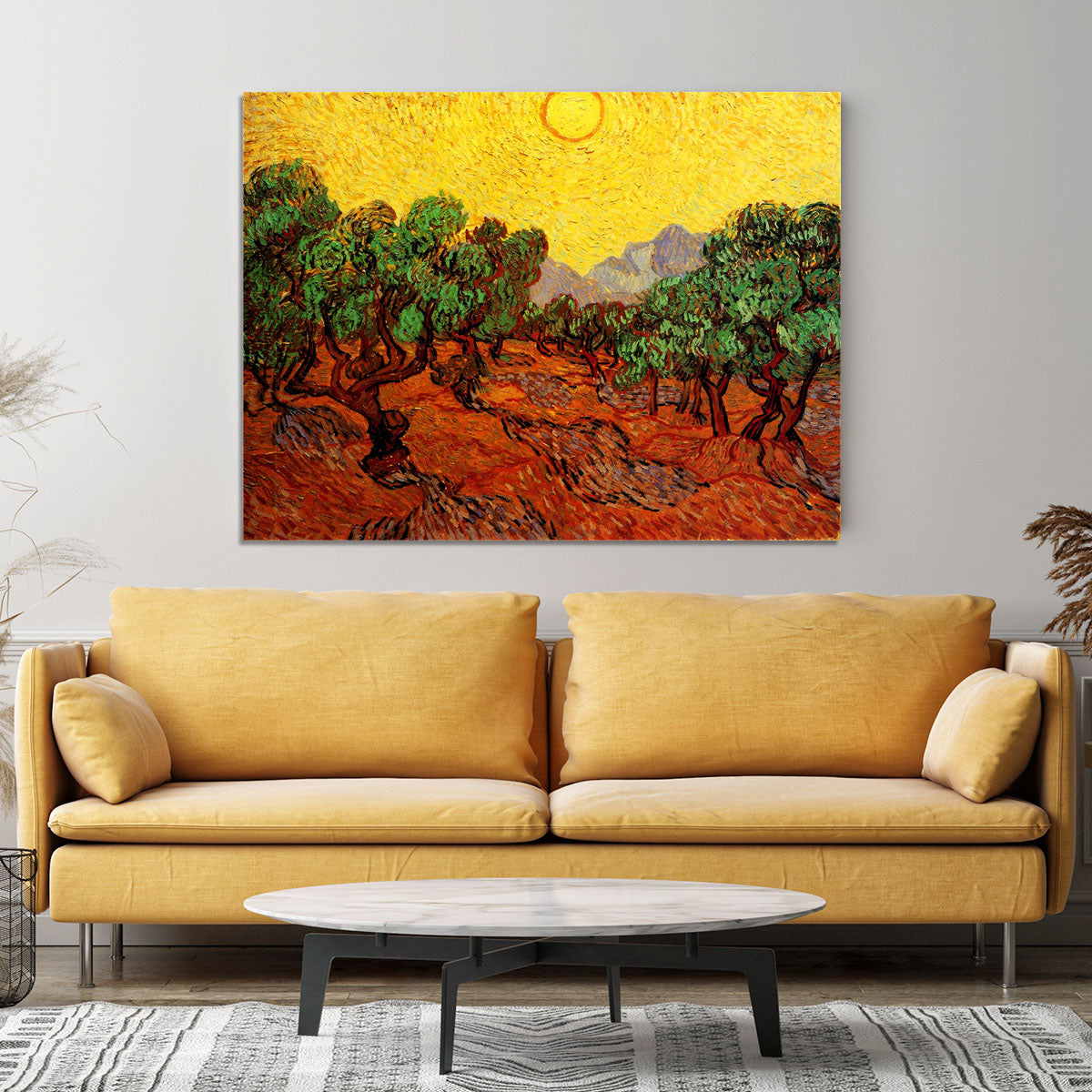 Olive Trees with Yellow Sky and Sun by Van Gogh Canvas Print or Poster - Canvas Art Rocks - 4
