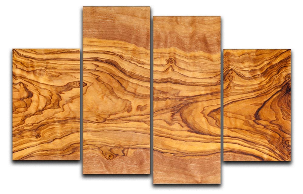 Olive tree wood slice 4 Split Panel Canvas - Canvas Art Rocks - 1