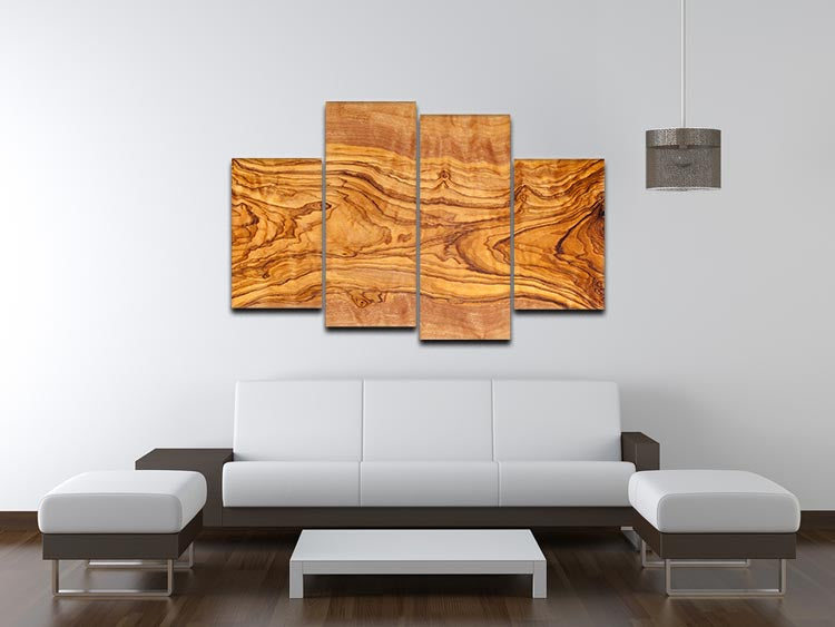 Olive tree wood slice 4 Split Panel Canvas - Canvas Art Rocks - 3