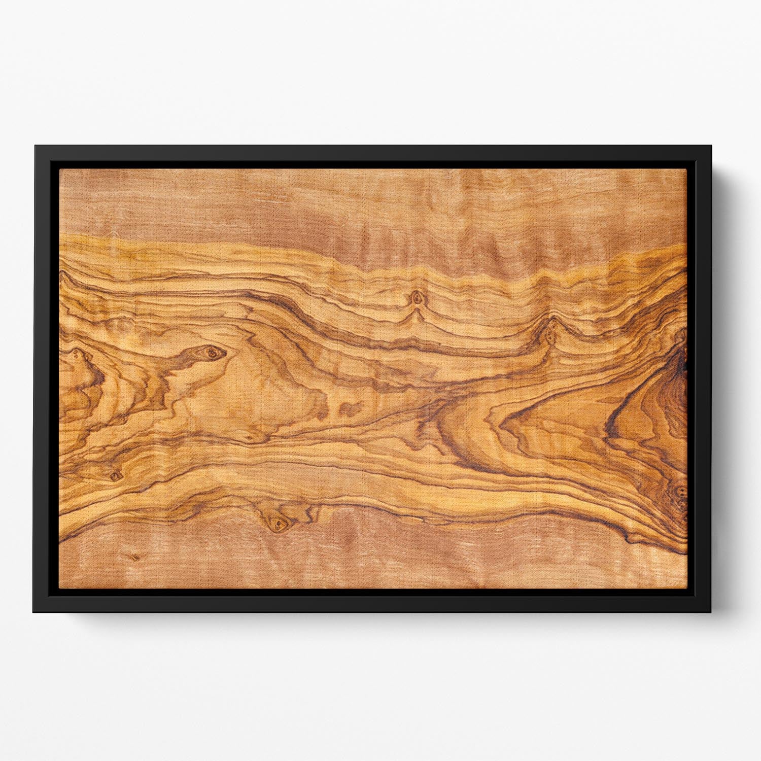 Olive tree wood slice Floating Framed Canvas - Canvas Art Rocks - 2