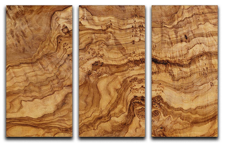 Olive wood board 3 Split Panel Canvas Print - Canvas Art Rocks - 1