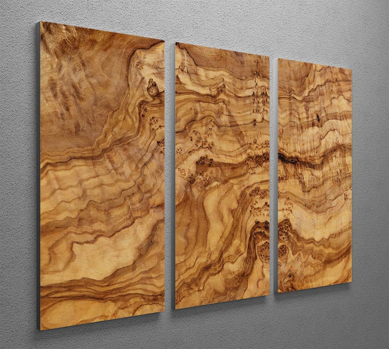 Olive wood board 3 Split Panel Canvas Print - Canvas Art Rocks - 2