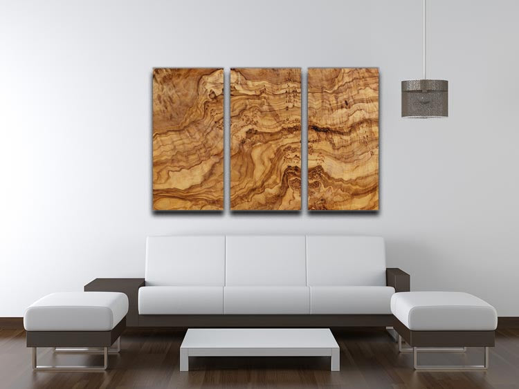 Olive wood board 3 Split Panel Canvas Print - Canvas Art Rocks - 3