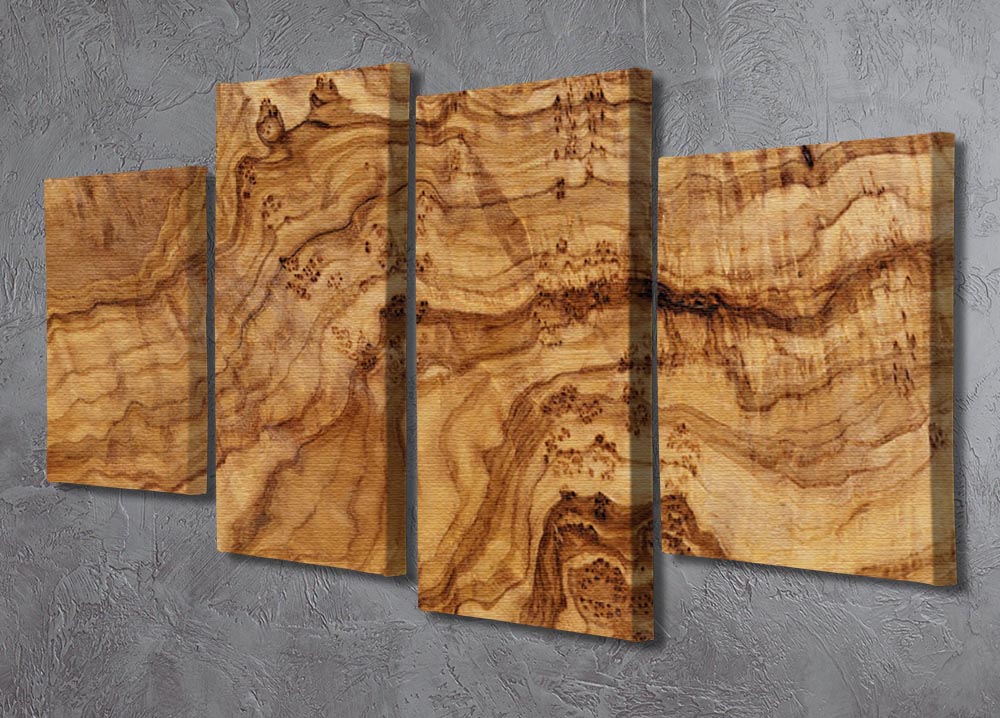 Olive wood board 4 Split Panel Canvas - Canvas Art Rocks - 2