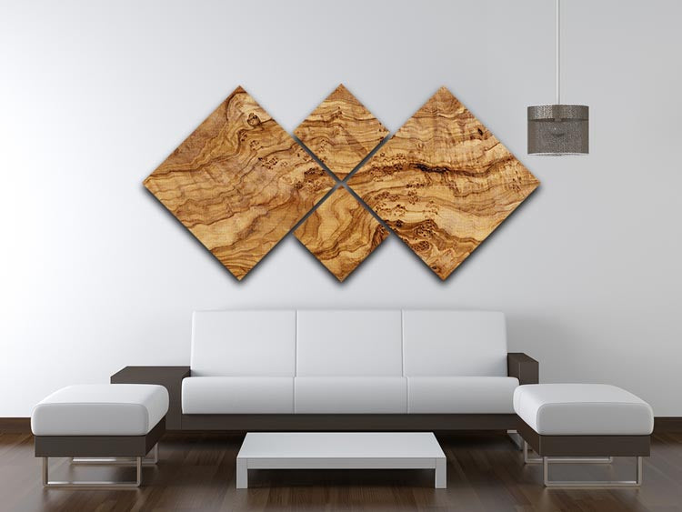 Olive wood board 4 Square Multi Panel Canvas - Canvas Art Rocks - 3