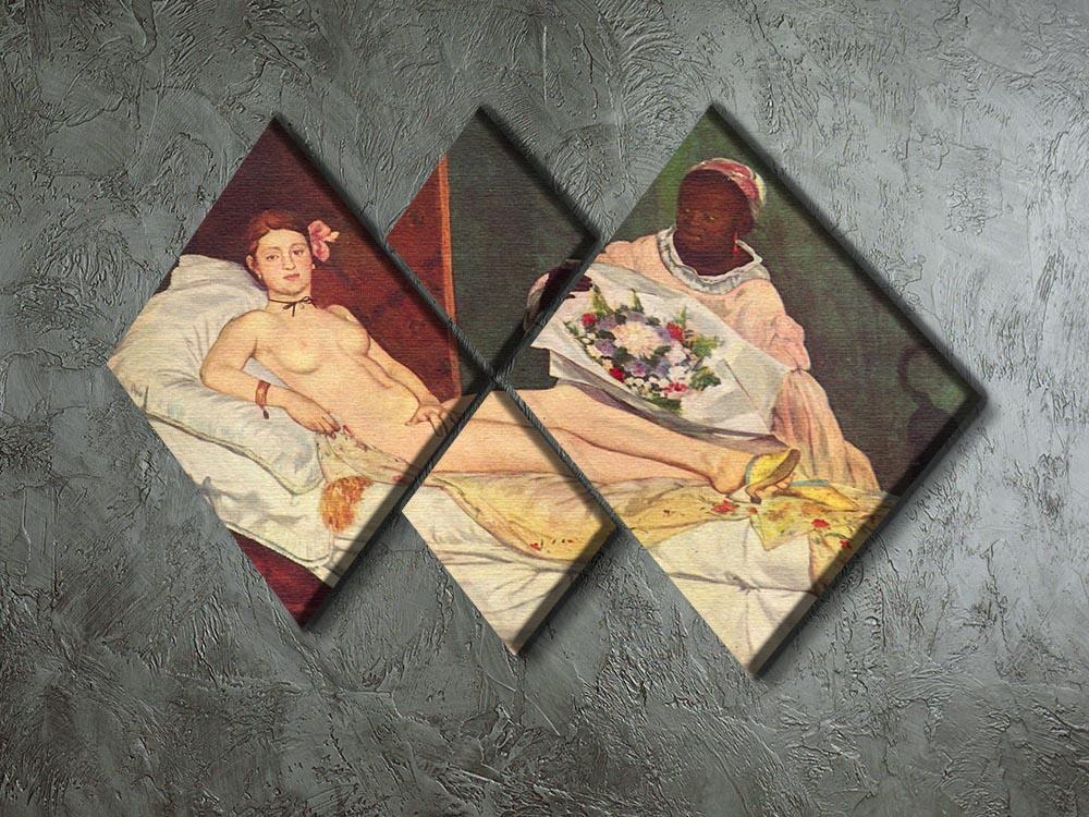Olympia 1 by Manet 4 Square Multi Panel Canvas - Canvas Art Rocks - 2