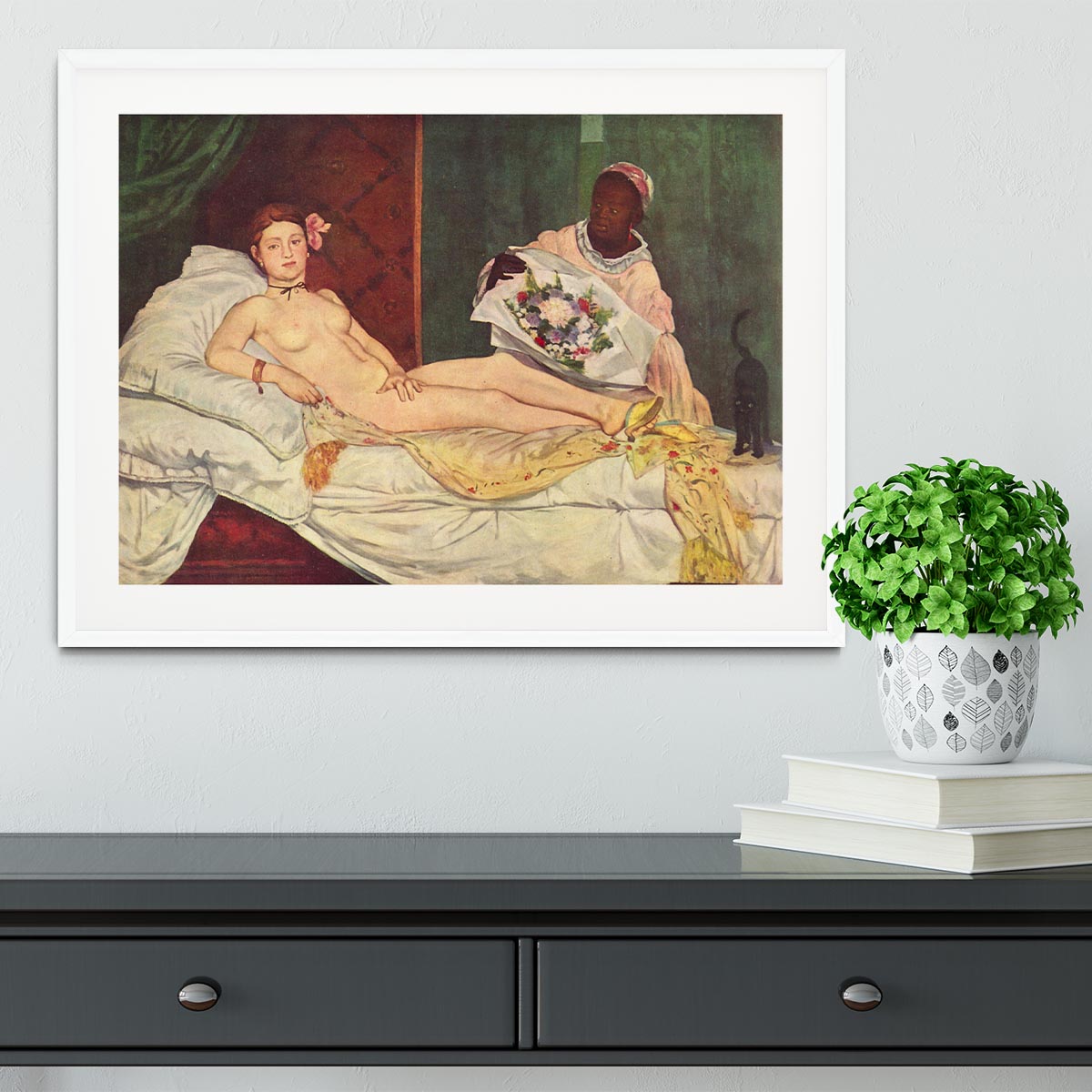 Olympia 1 by Manet Framed Print - Canvas Art Rocks - 5