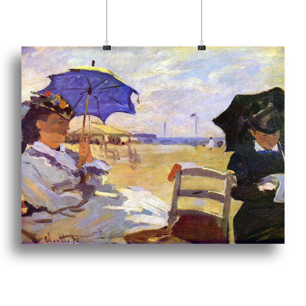 On the beach at Trouville by Monet Canvas Print or Poster - Canvas Art Rocks - 2