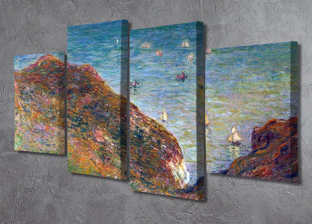 On the cliffs of Pour Ville Fine weather by Monet 4 Split Panel Canvas - Canvas Art Rocks - 2