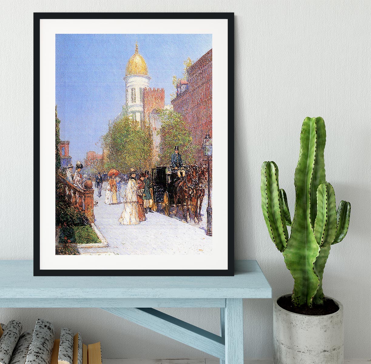 One spring morning by Hassam Framed Print - Canvas Art Rocks - 1