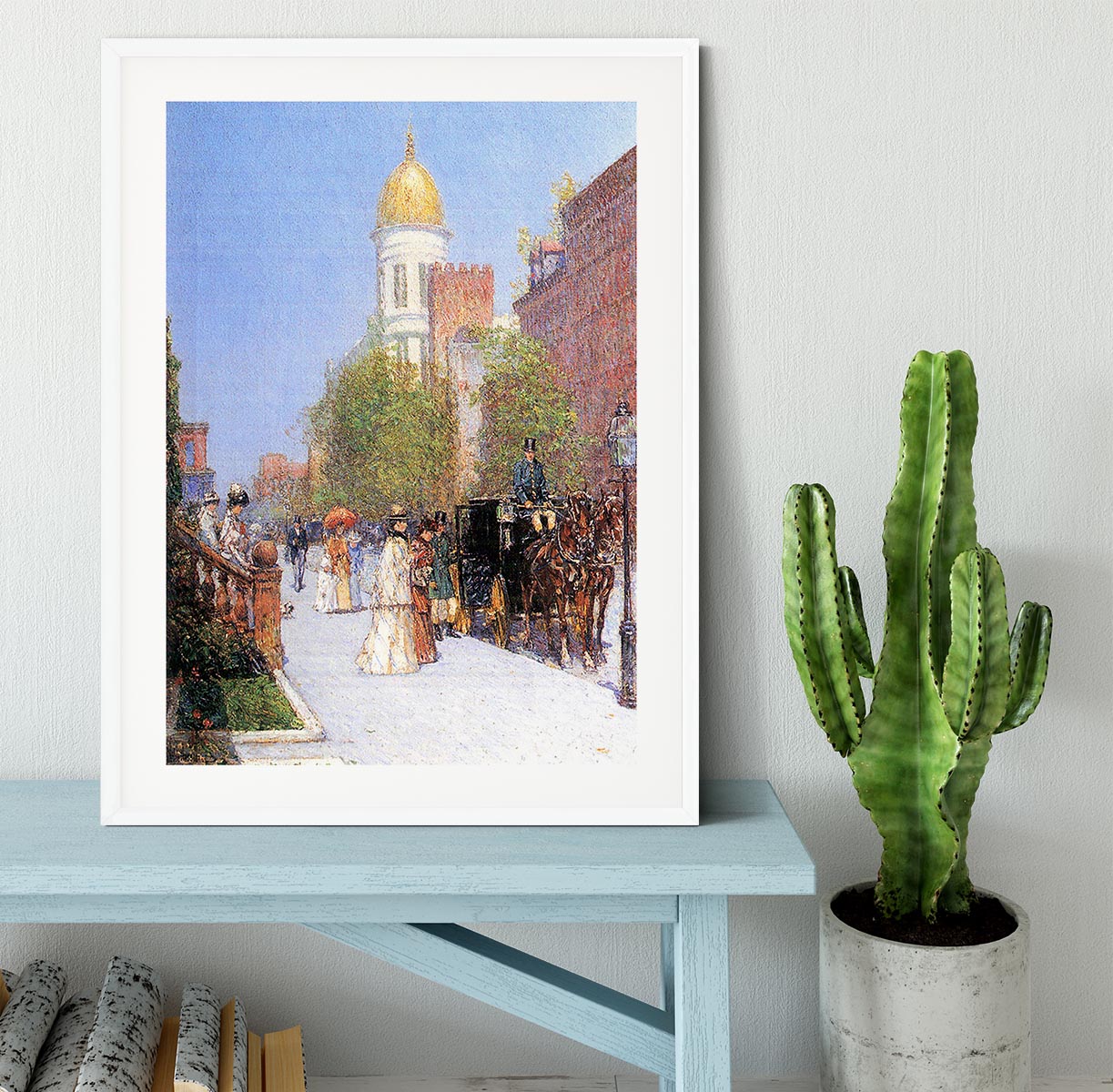 One spring morning by Hassam Framed Print - Canvas Art Rocks - 5