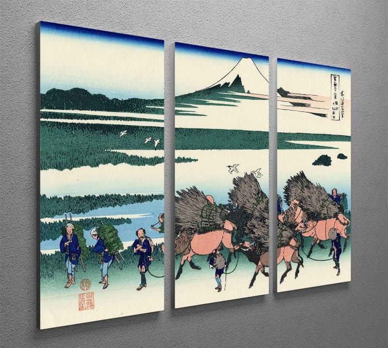Ono Shindon in the Suraga province by Hokusai 3 Split Panel Canvas Print - Canvas Art Rocks - 2