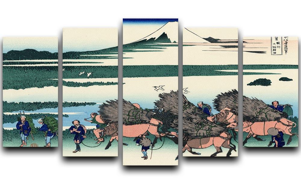 Ono Shindon in the Suraga province by Hokusai 5 Split Panel Canvas  - Canvas Art Rocks - 1