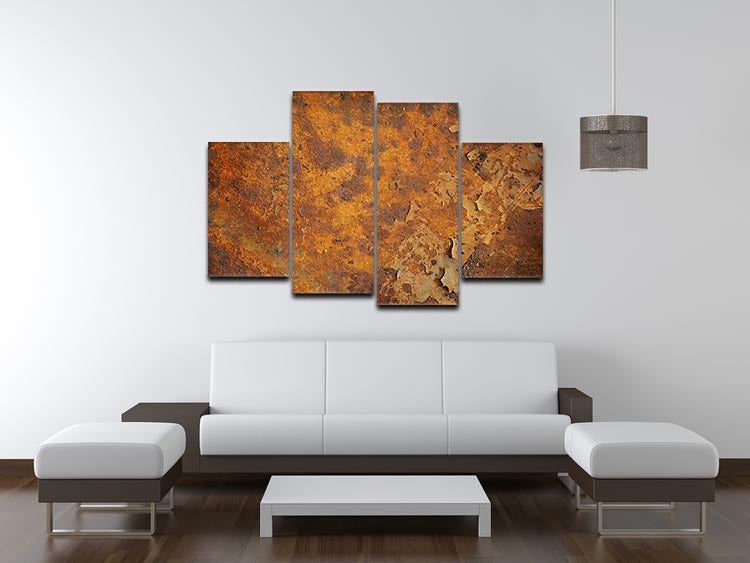 Orange rust grunge abstract 4 Split Panel Canvas - Canvas Art Rocks - 3