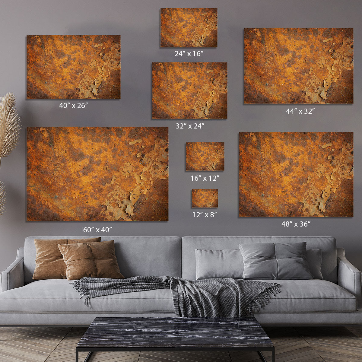 Orange rust grunge abstract Canvas Print or Poster - Canvas Art Rocks - 7