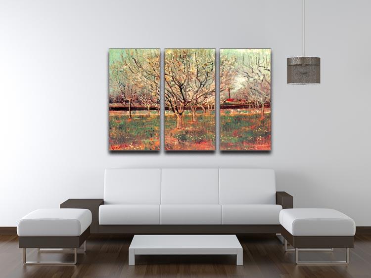 Orchard in Blossom Plum Trees by Van Gogh 3 Split Panel Canvas Print - Canvas Art Rocks - 4