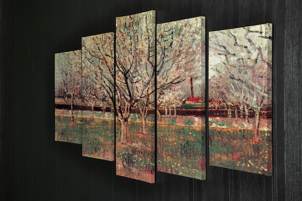Orchard in Blossom Plum Trees by Van Gogh 5 Split Panel Canvas - Canvas Art Rocks - 2