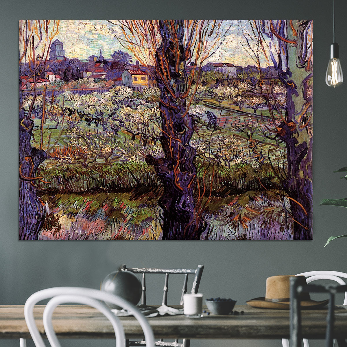 Orchard in Blossom with View of Arles by Van Gogh Canvas Print or Poster - Canvas Art Rocks - 3