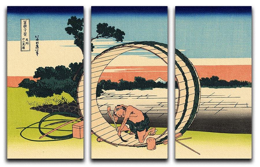 Owari province by Hokusai 3 Split Panel Canvas Print - Canvas Art Rocks - 1
