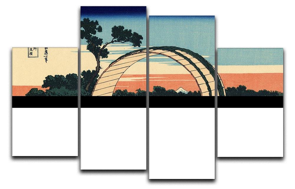 Owari province by Hokusai 4 Split Panel Canvas  - Canvas Art Rocks - 1