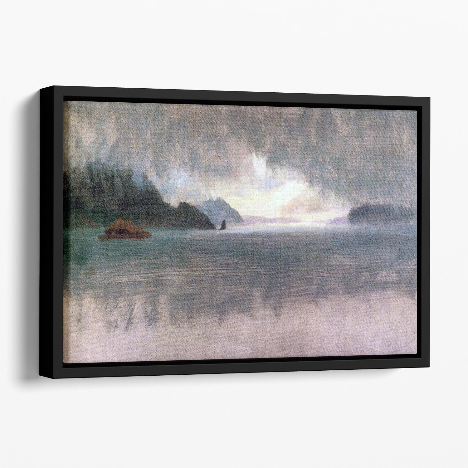Pacific Northwest by Bierstadt Floating Framed Canvas - Canvas Art Rocks - 1