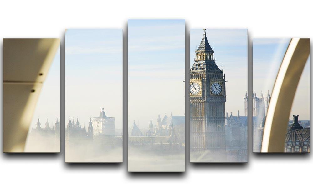 Palace of Westminster in fog 5 Split Panel Canvas  - Canvas Art Rocks - 1